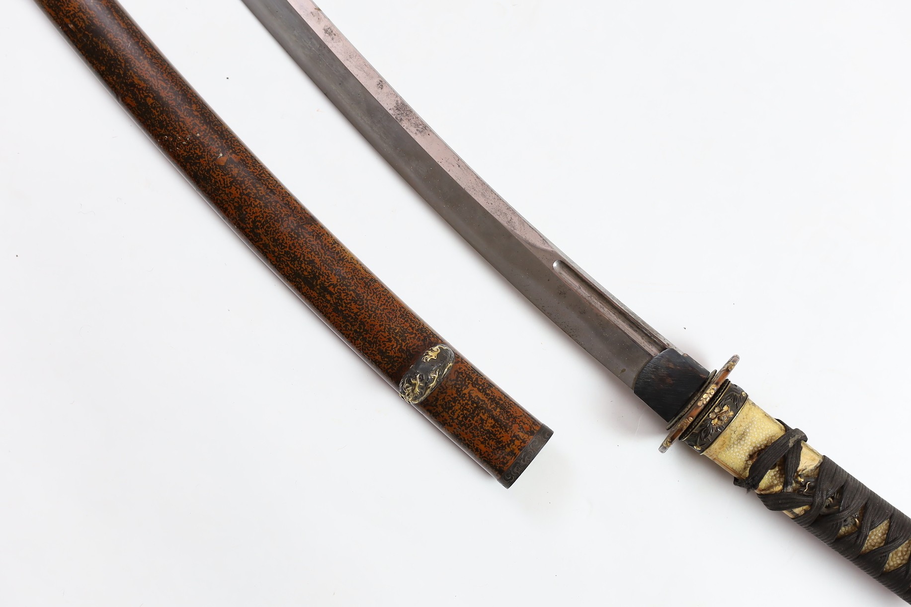 A Japanese wakizashi, the tang signed Yoshitake